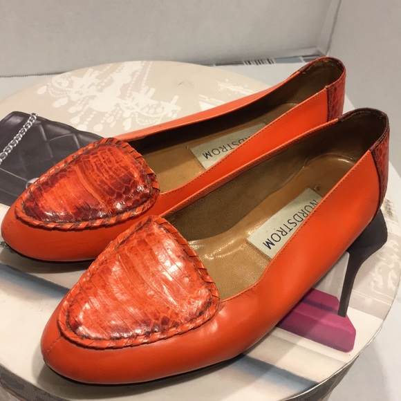 Gently Used Nordstrom Orange Leather Shoes - Picture 4 of 8